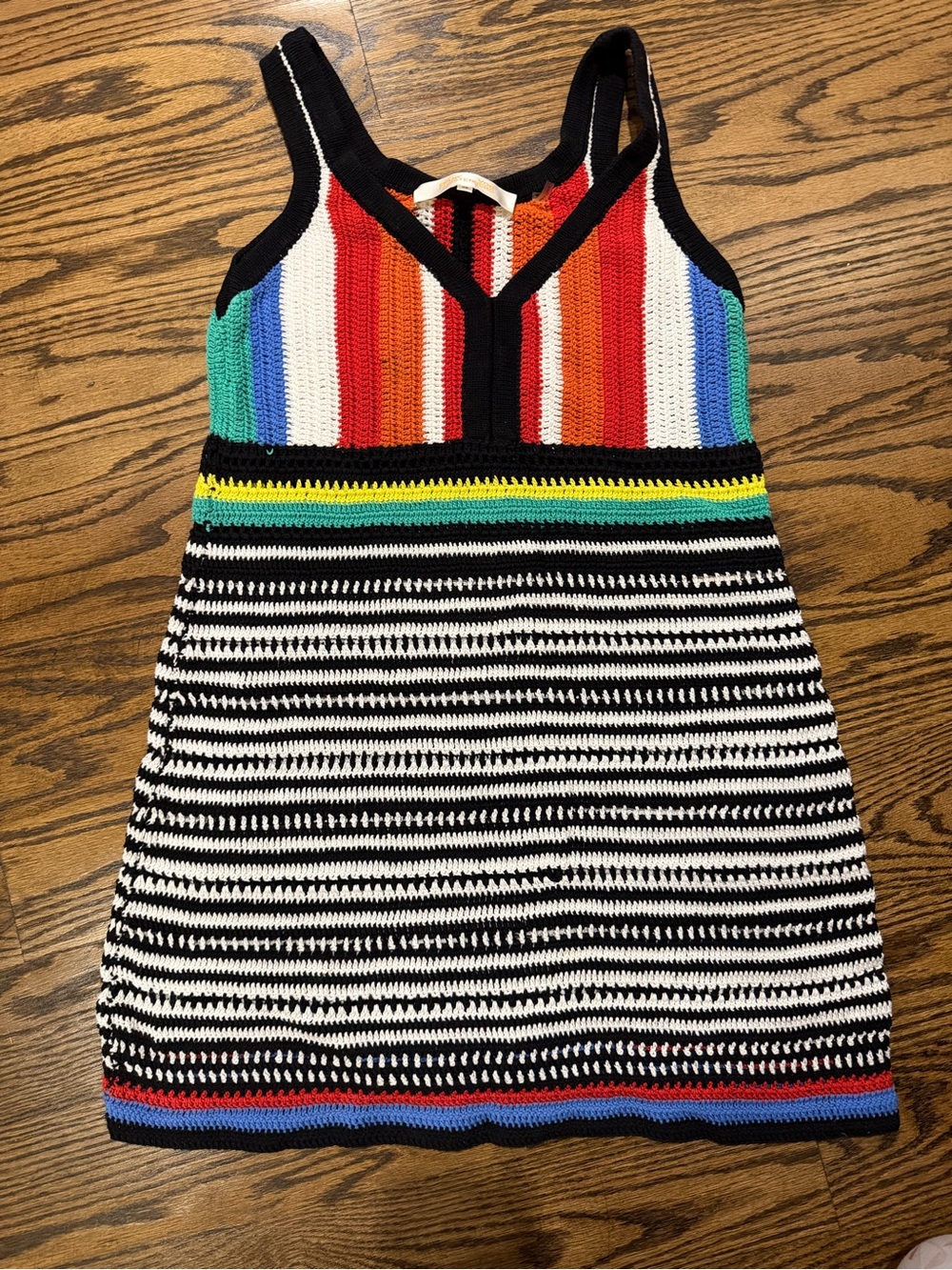 Multicolor Striped Knit Dress - Rainbow & Black